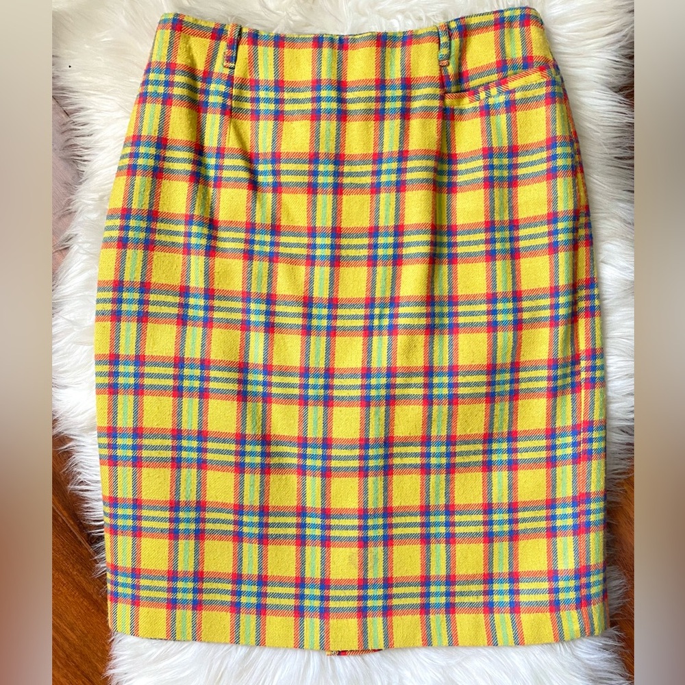 Yellow Plaid Women's Skirt